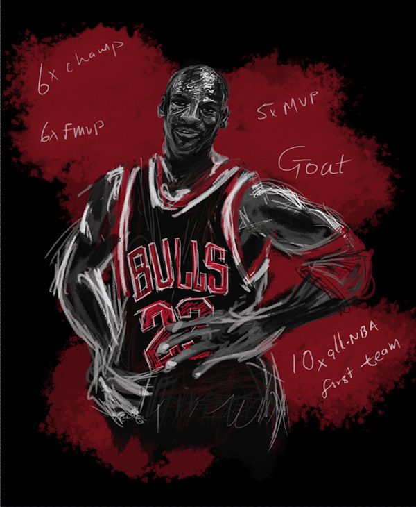  illustration of Michael Jordan